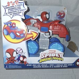 Marvel Spidey & His Amazing Friends Red and Blue Transforming Mech Crawler